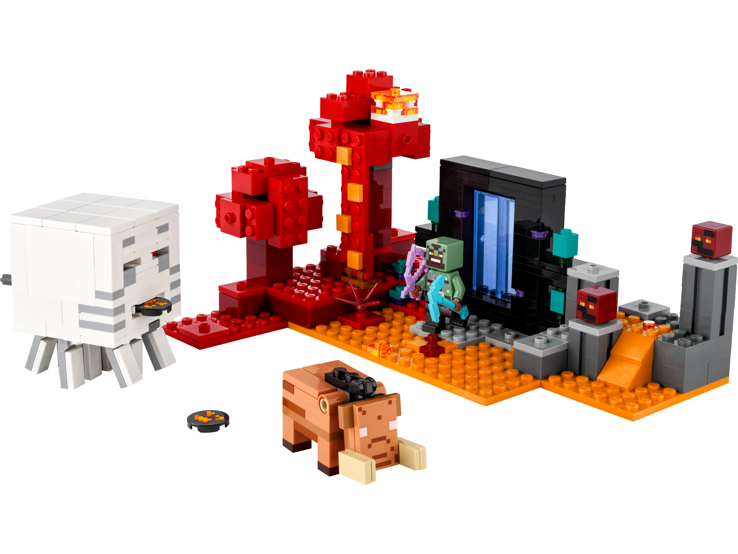 LEGO Minecraft 21255 Agguato nel Portale del Nether, Gioco per Bambini di 8+  Anni, Set