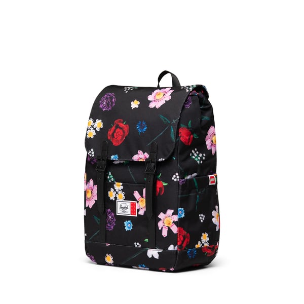 LEGO 5010439 Herschel Retreat™ Petit sac à dos noir – Pluie de fleurs — visuel 3 sur 4