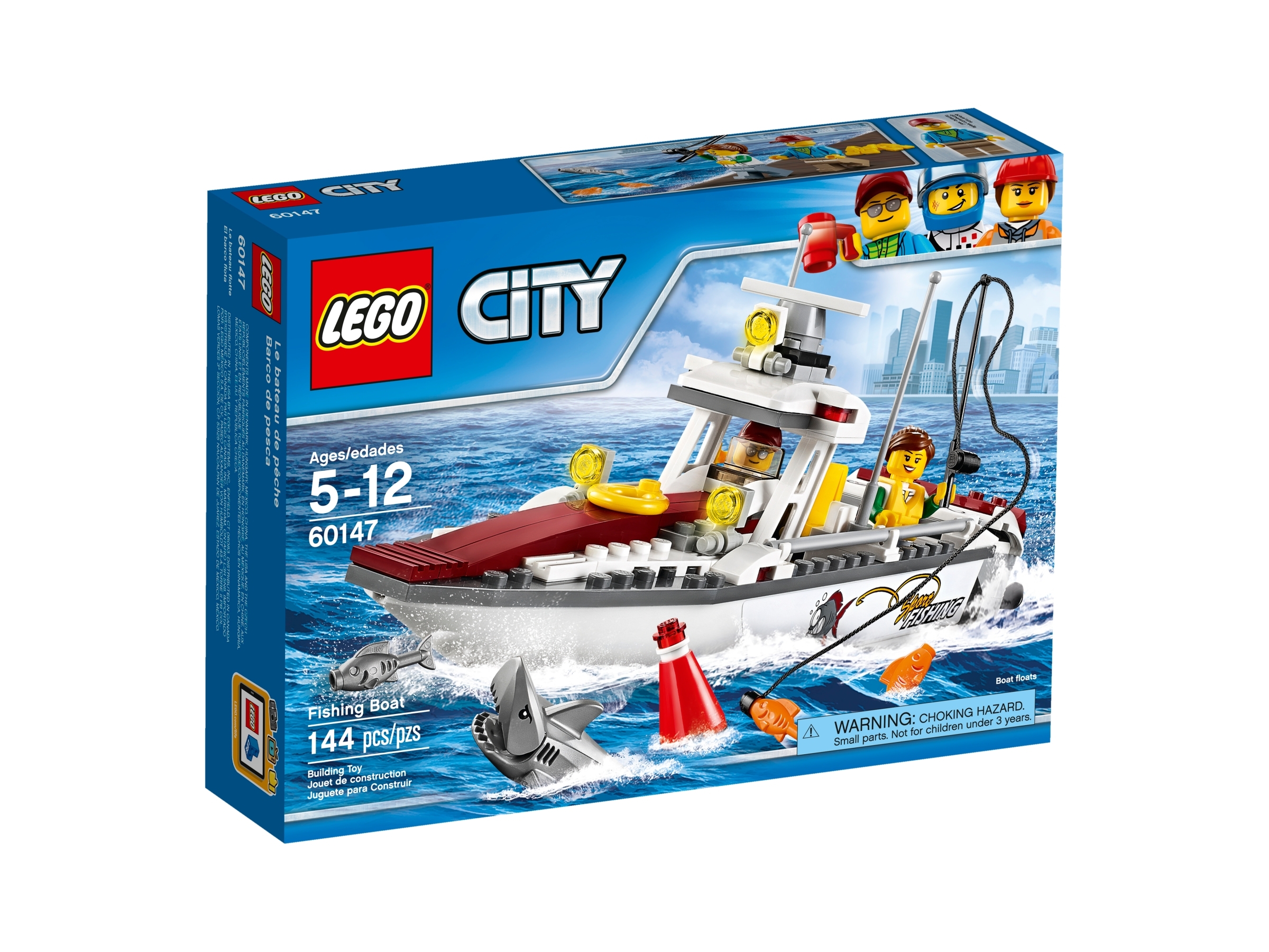 Lego City Sport Fishing Angler figurine Fish & Rod-Fait De Véritable LEGO 