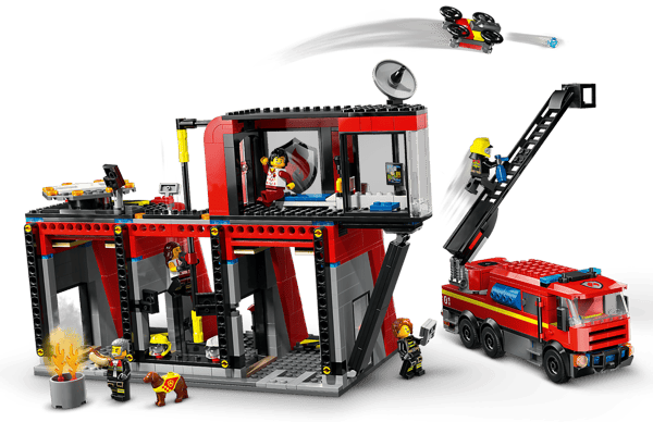 LEGO 60414 La caserne et le camion de pompiers — visuel 3 sur 8