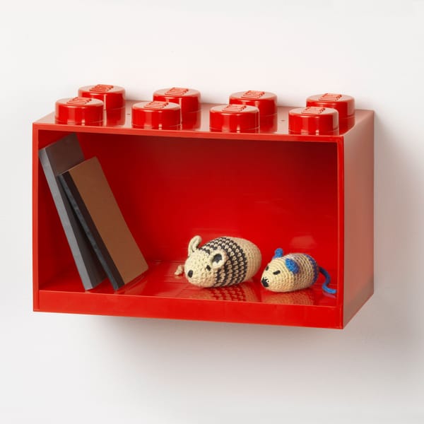 8-Stud Brick Shelf – Bright Red - Image 4