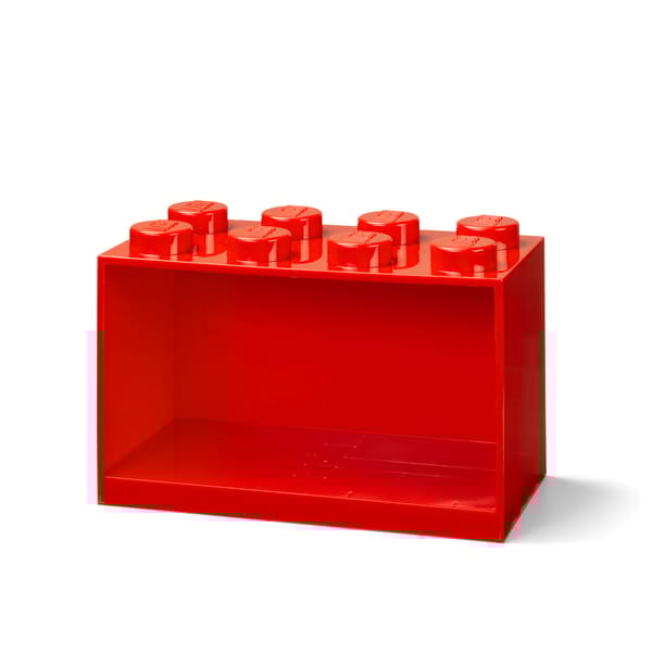 8-Stud Brick Shelf – Bright Red - Image 1