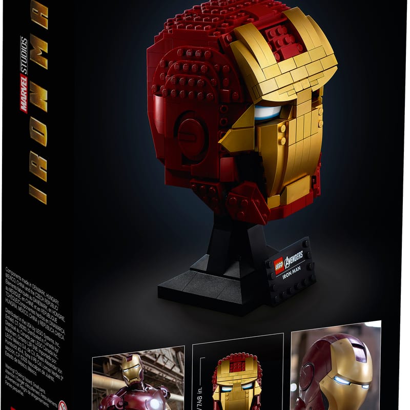 helmet iron man lego Marvel Avengers 76165; Brick Iron Man-Mask for-Adults to Build and Display, Creative Challenge for Marvel Fans (480 Pieces) LEGO Marvel Iron Man Helmet Iron Man Helmet