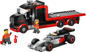 Camion de F1® avec voiture de course de F1® Audi