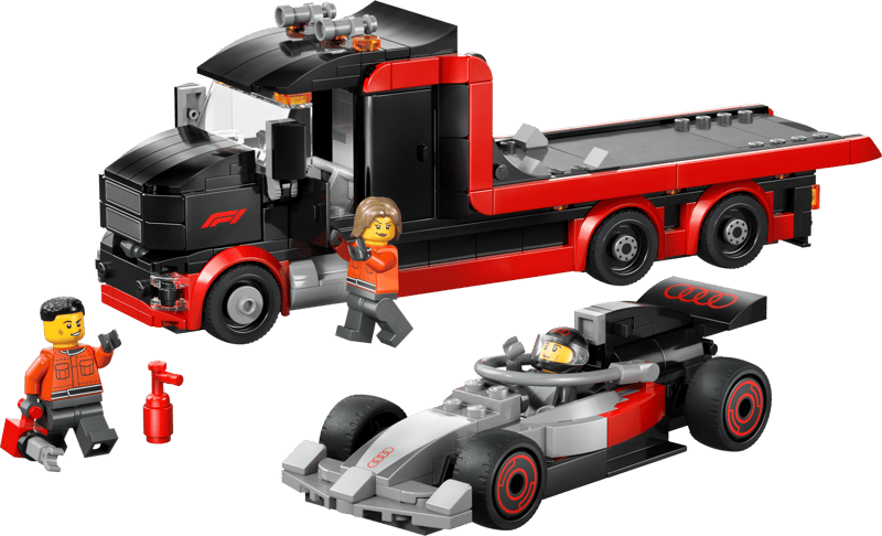 Le set LEGO 60493 Camion de F1 avec voiture de course de F1 Audi
