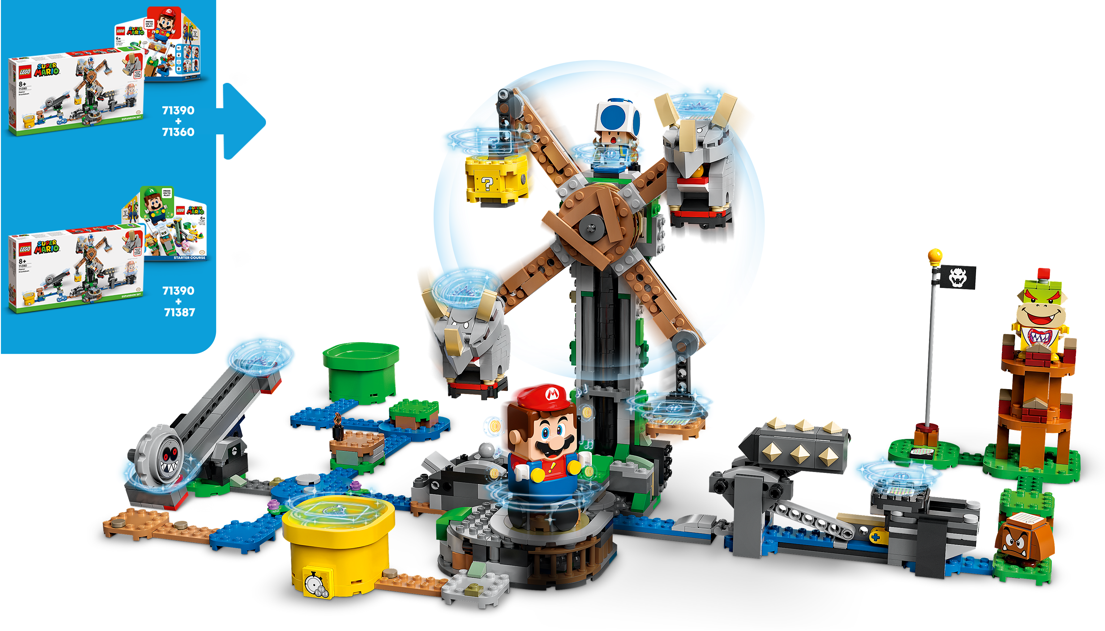 LEGO Super Mario Reznor Knockdown Expansion Set 71390 Building Toy Playset  for Kids (862 Pieces)