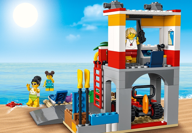 Lego City 2x Surfboard Life Guard Floats Vests Snorkel Flipper Beach Series 2 