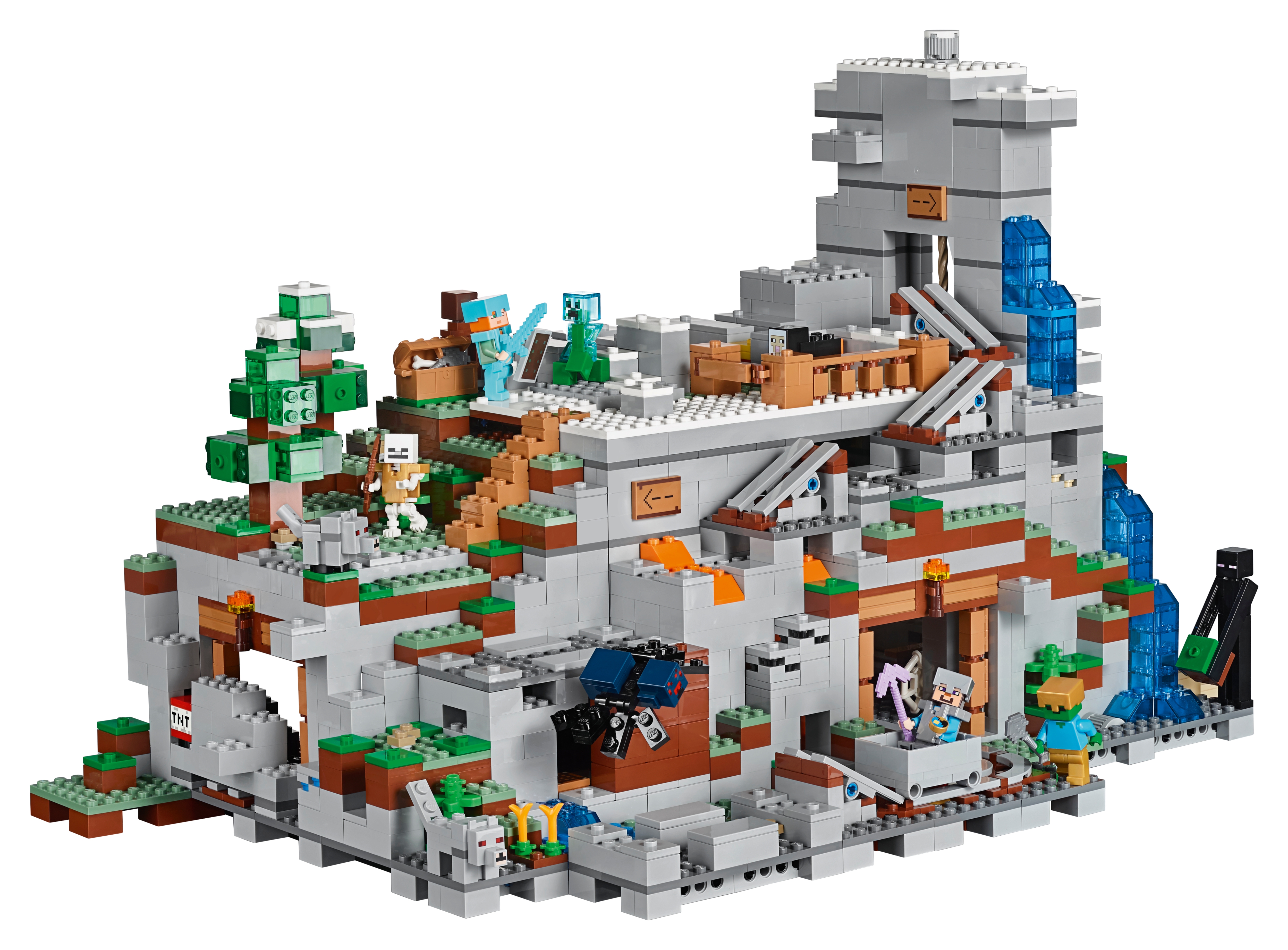 2863 Piece LEGO Minecraft The Mountain Cave 21137 Building Kit 
