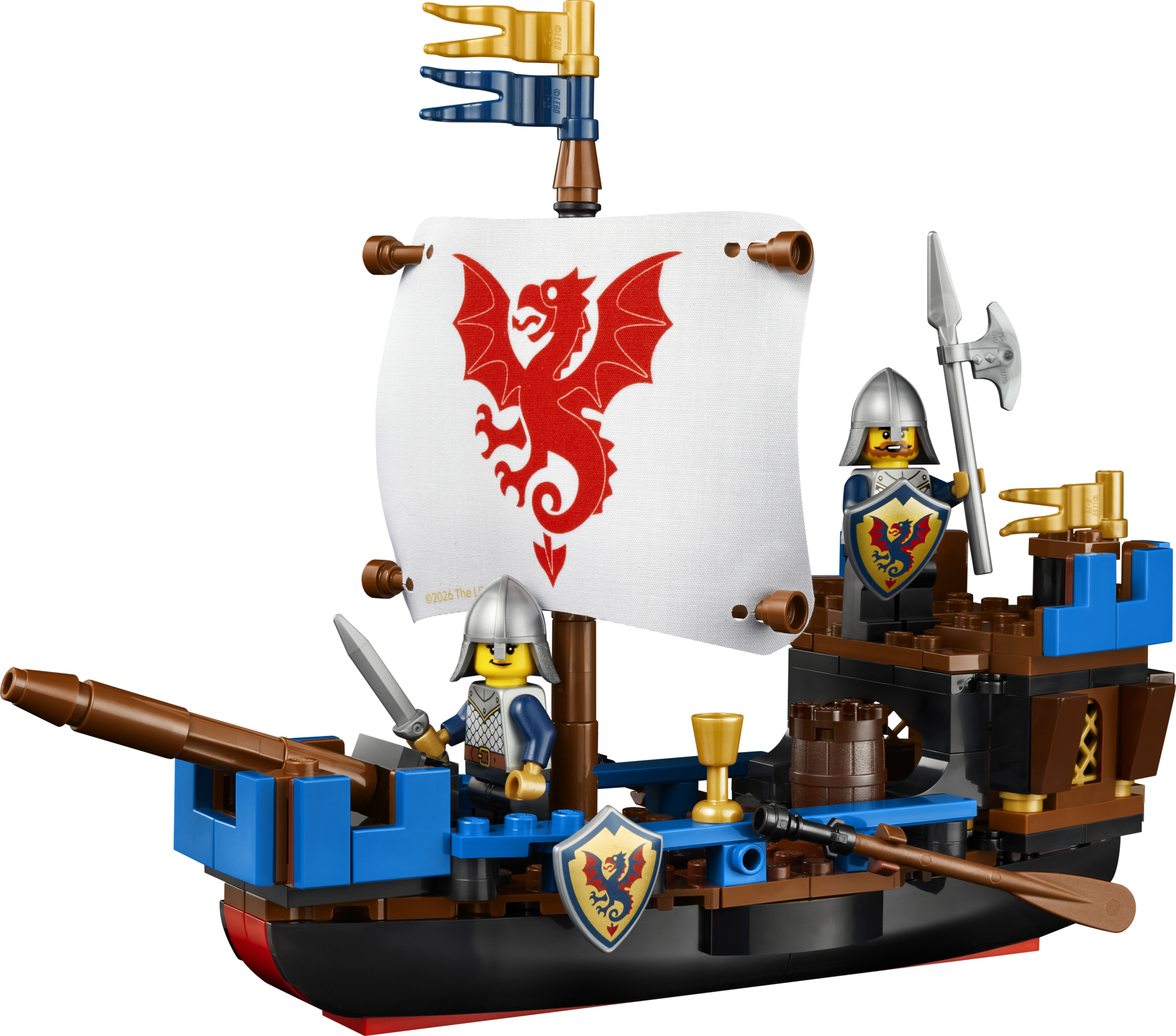 LEGO Sea Serpent 40912 product shot of the built Black Knights ship model