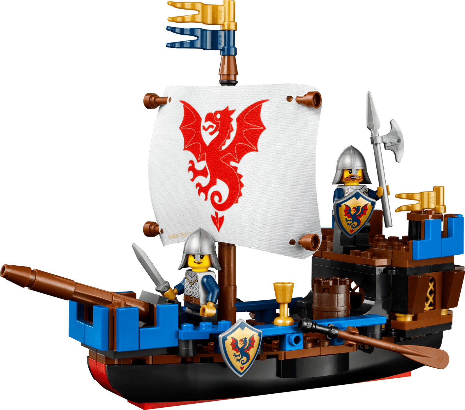 LEGO Sea Serpent 40912 product shot of the built Black Knights ship model