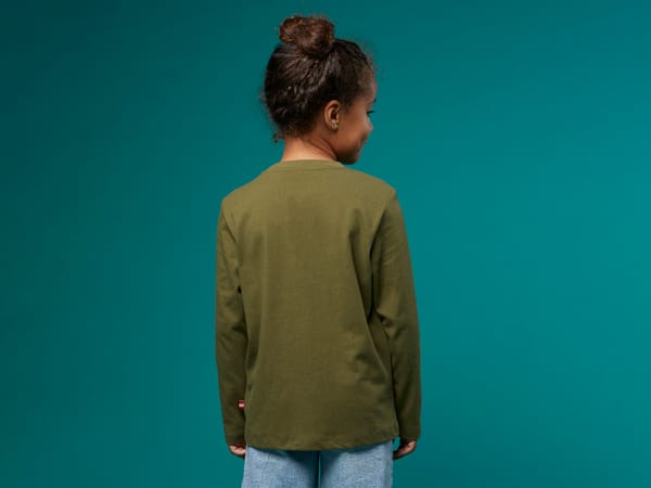 Kids Long-Sleeve T-Shirt – Dark Khaki - Image 7
