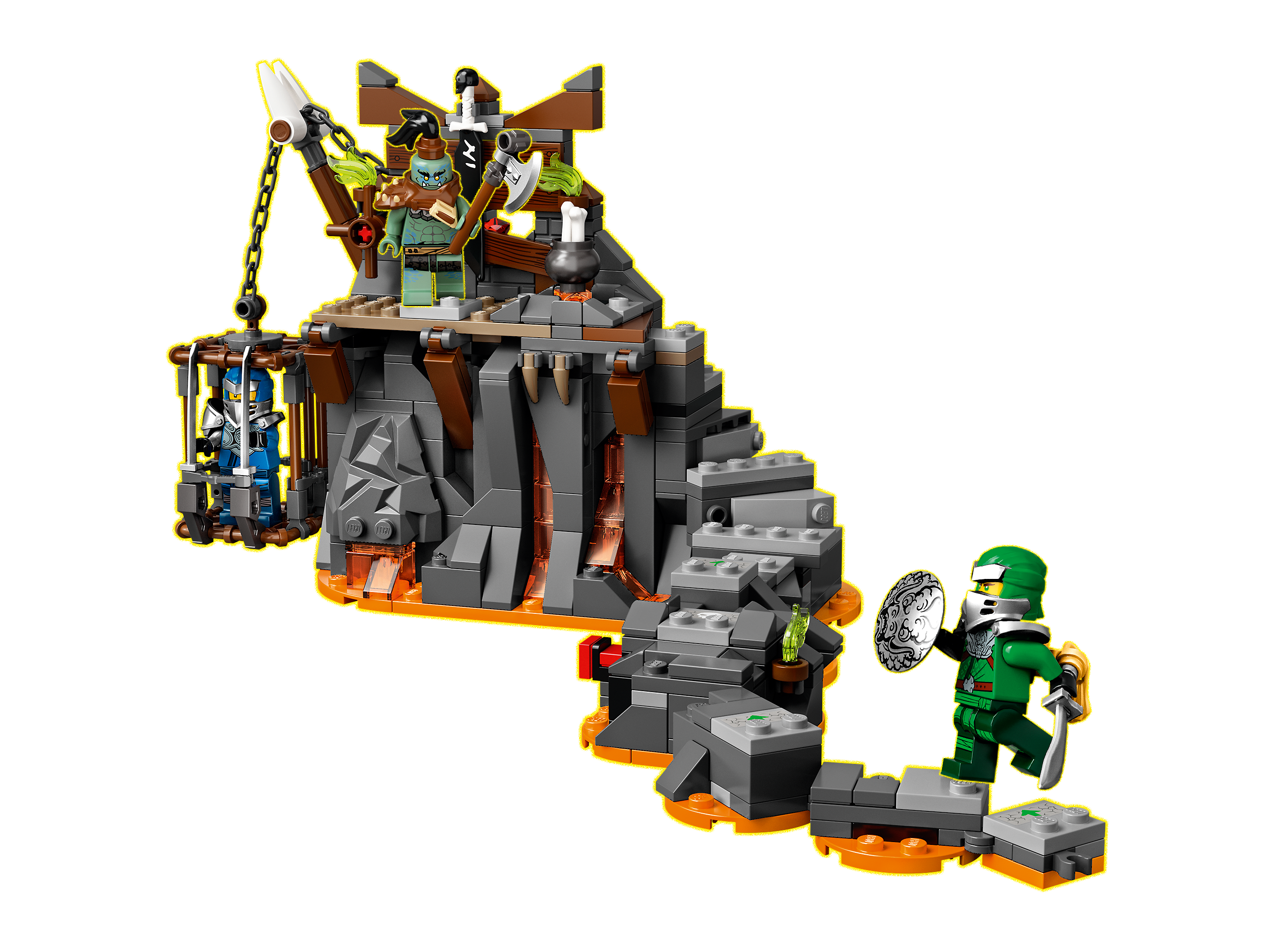 Lego 71717 71721 ninjago Jay Minifigure with clip mace weapon and silver shield 