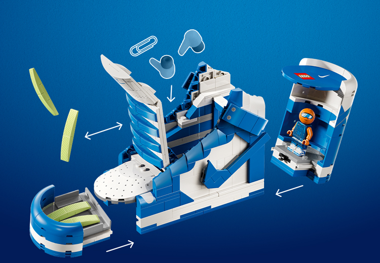 A deconstructed view of the Nike Dunk trainer build