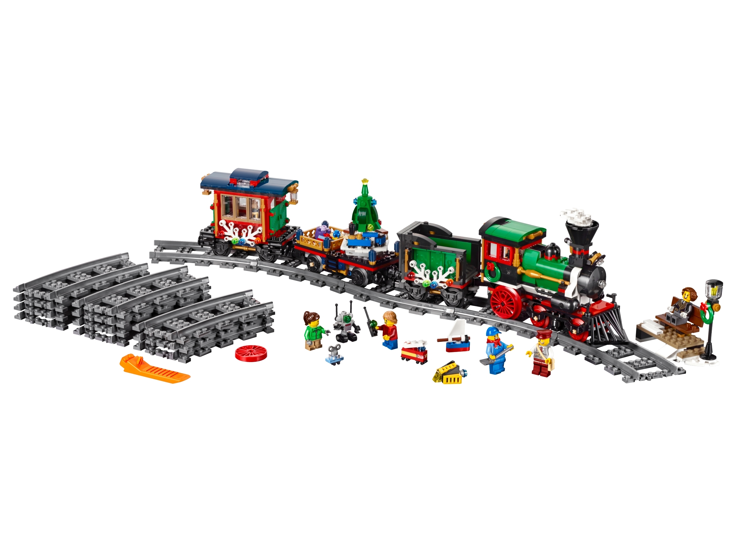 LEGO Creator Expert Winter Holiday Train 10254 Christmas Train Set with Full Circle Train Track and Spinning Christmas Tree Toy Locomotive 734 Pieces 