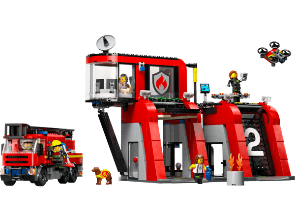 Fire Station with Fire Truck - Image 1