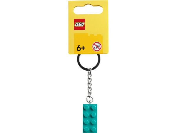 LEGO 854303 Porte-clés Brique 2x4 bleu-vert vif — visuel 2 sur 3