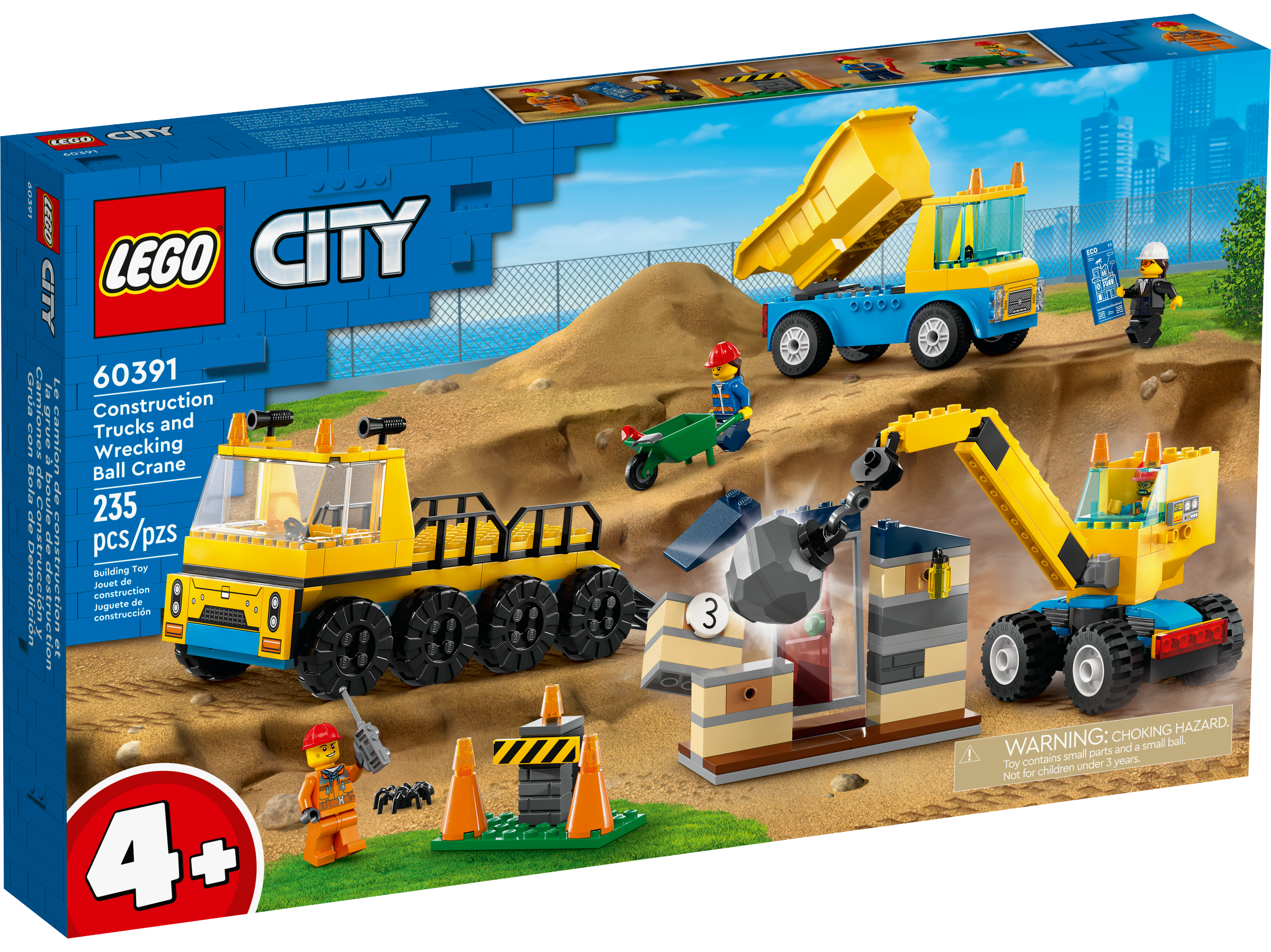 Construction Trucks and Wrecking Ball Crane 60391, City