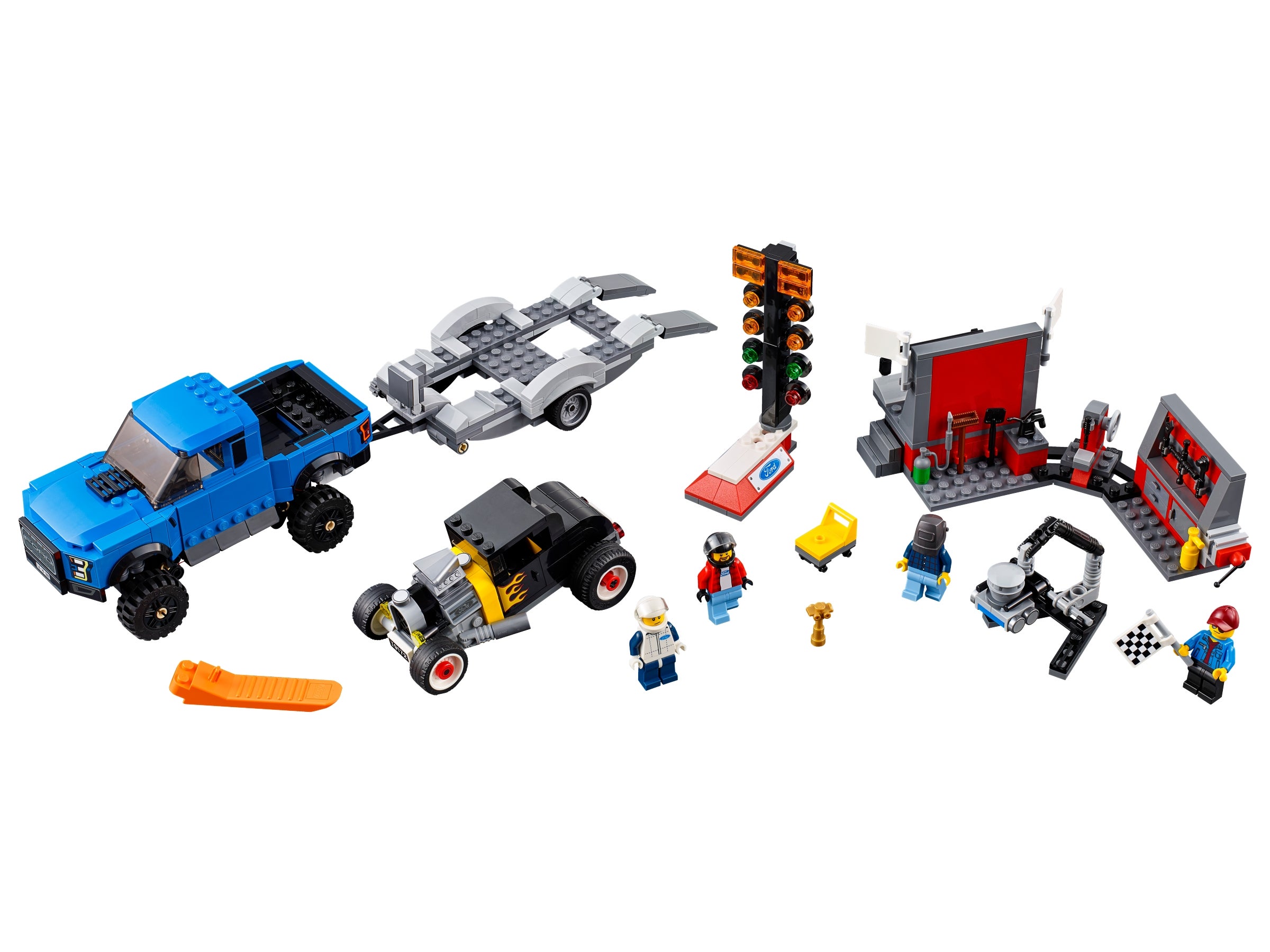 Lego New Minifigure Ford Model A Hot Rod Driver Race Car Minifig