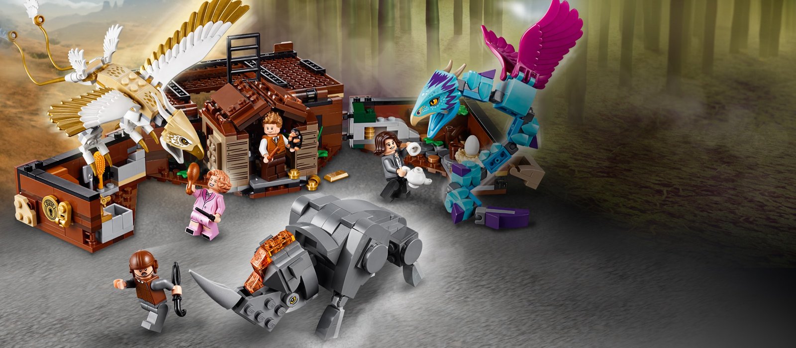 A view from the inside of Newt Scamanders Suitcase with all the magical creatures roaming around