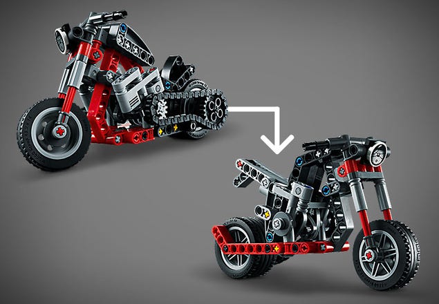LEGO Technic 42132 Kit de construction moto à vélo d'aventure 2 en 1, jouet  de moto, cadeau d'anniversaire pour enfants, garçons et filles : :  Jeux et Jouets