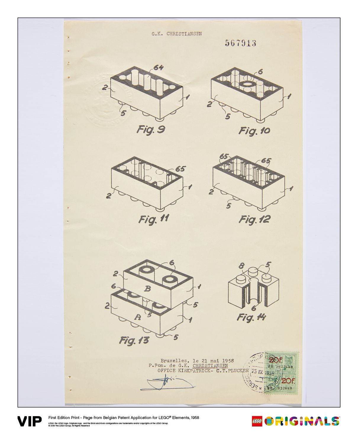 Belgian Patent LEGO Elements 1963