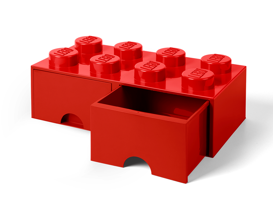 Lego Medium Storage 4 Brick Red Blue Yellow Green Black Kid's Toy Box Container 