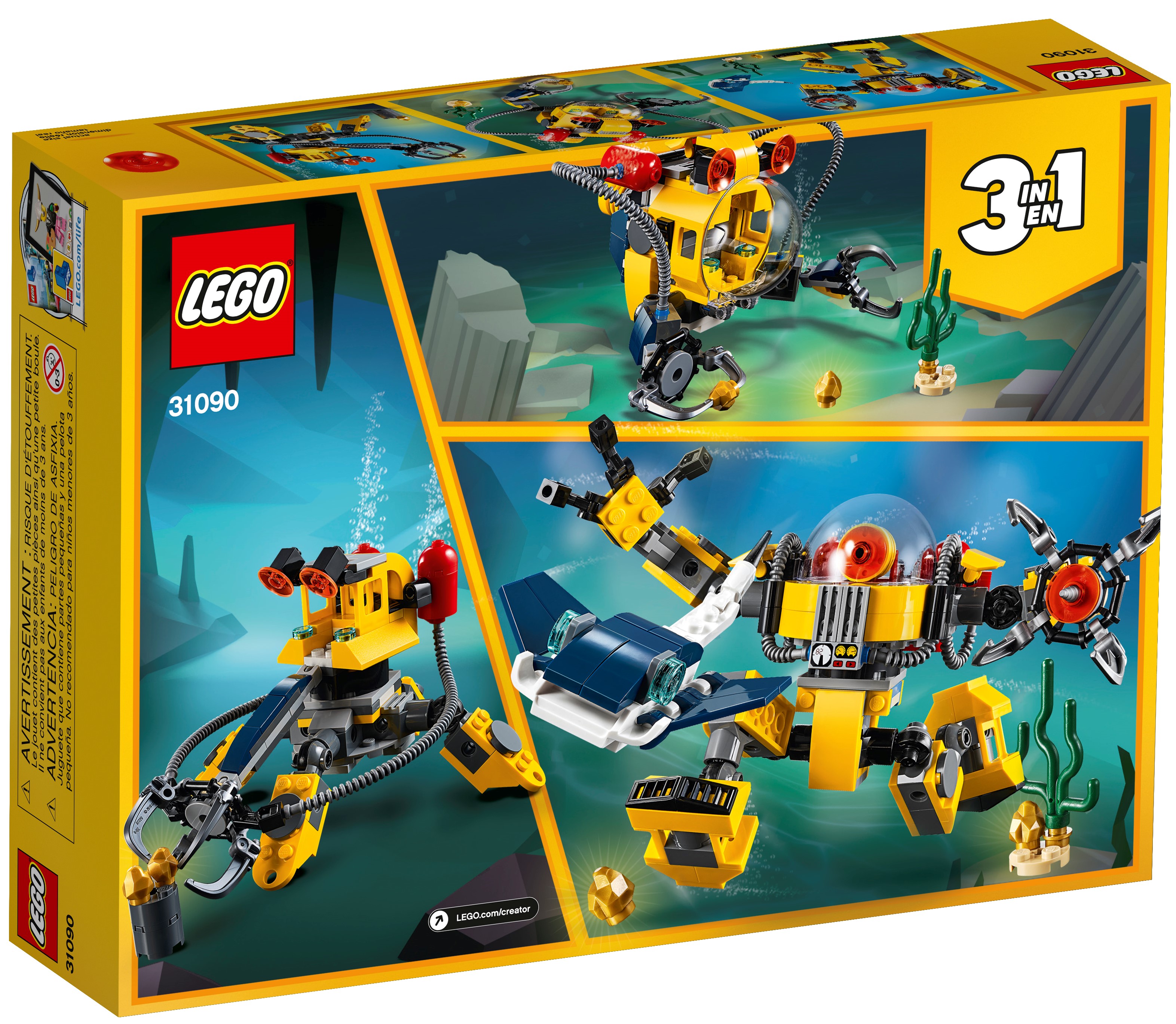 bl8 LEGO CREATOR 3IN1 31090 ROBOT SOTTOMARINO SET DI COSTRUZIONI PER COSTRUIRE 