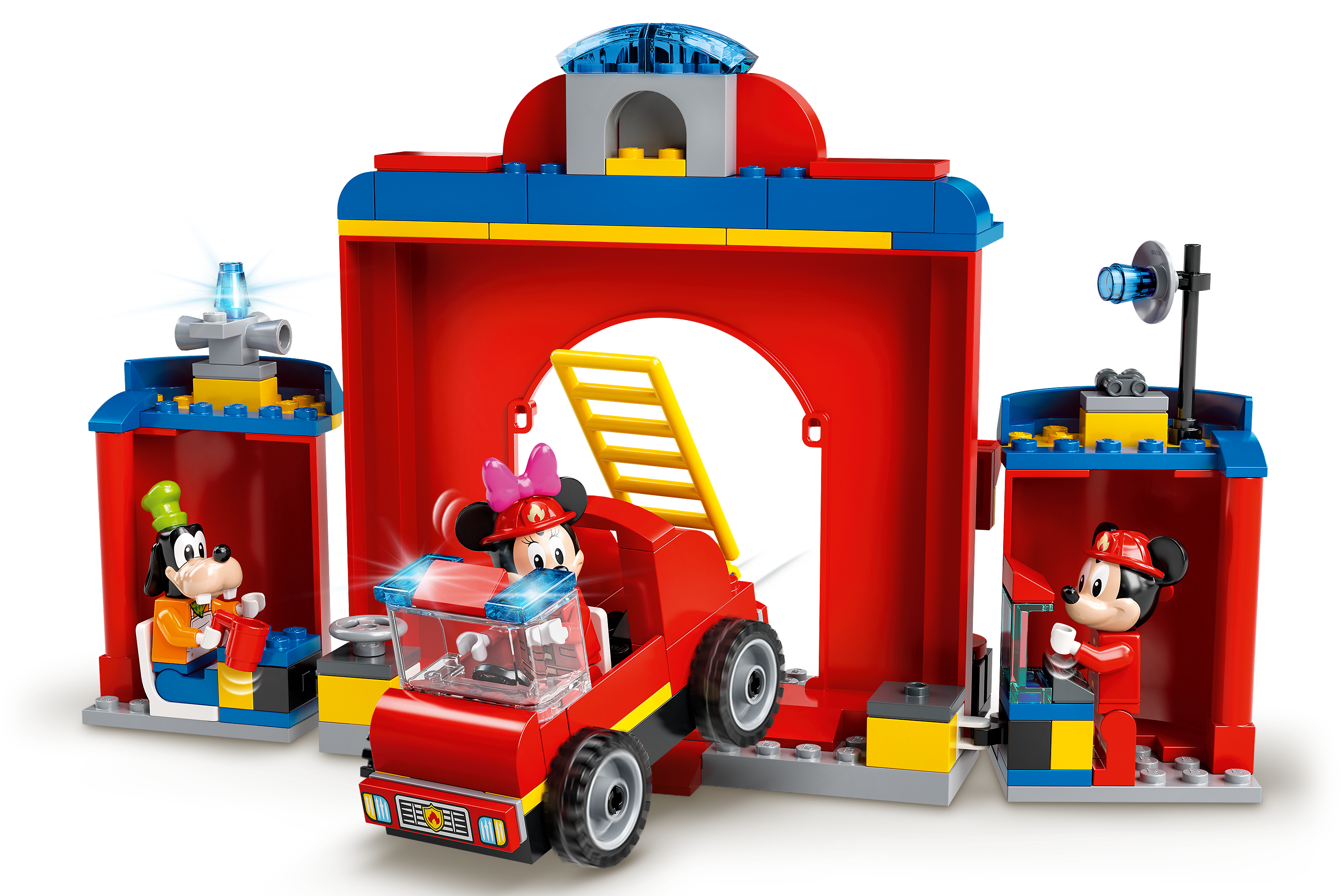 Jeu de Construction LEGO 10776 Disney La caserne et Le Camion de Pompiers de Mickey et Ses Amis 
