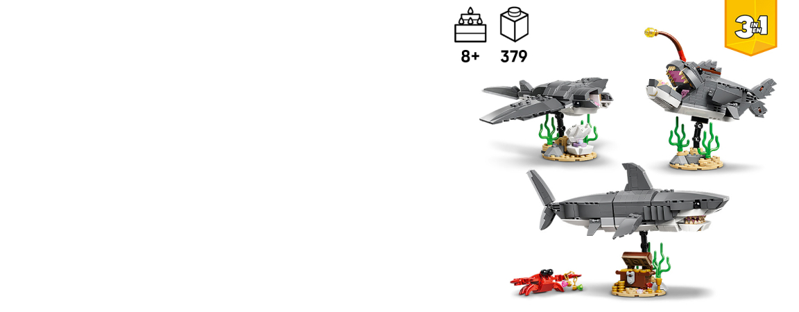Fierce Shark with a Treasure Chest 31381 | Creator 3-in-1 | Buy