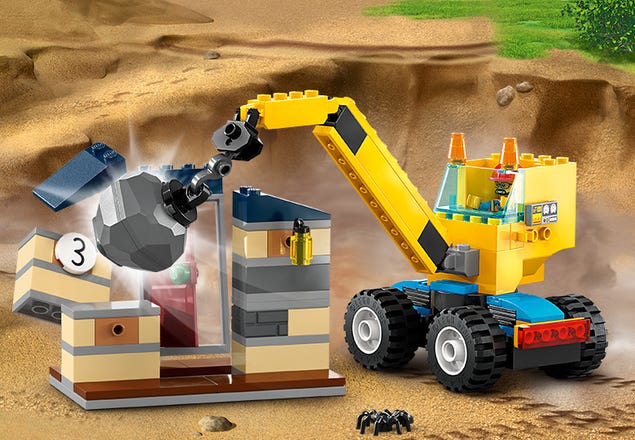 60391 - LEGO® City - Les Camions de Chantier et la Grue à Boule de  Démolition