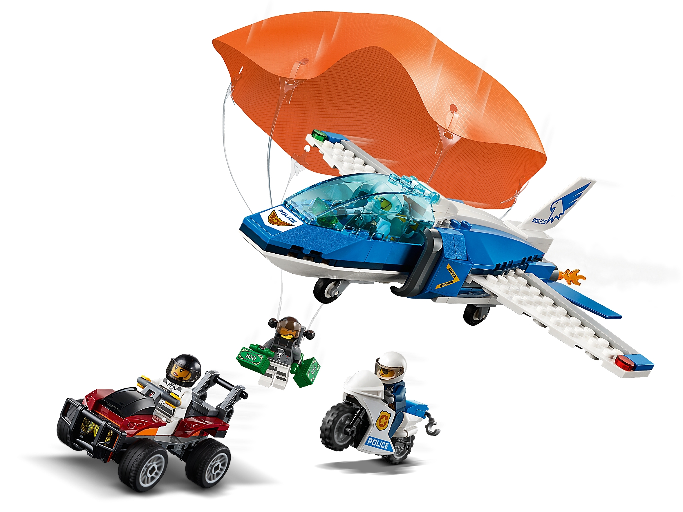 LEGO City Sky Police Parachute Arrest 60208 Building Kit 218 Pieces 