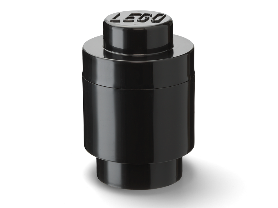 1-Stud Round Storage Brick – Black