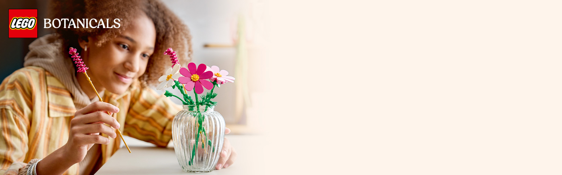 LEGO Cosmos Flowers displayed as a colourful decorative arrangement