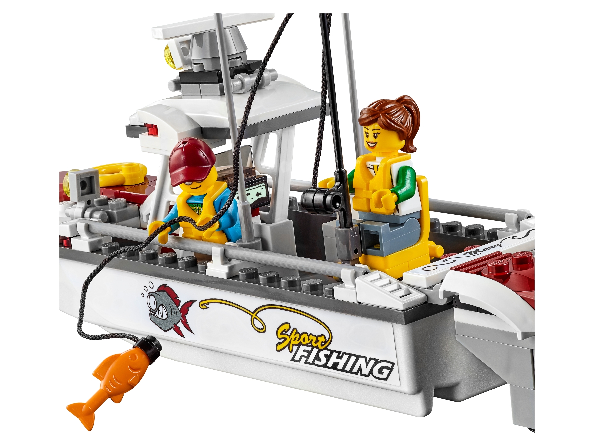 Lego City Sport Fishing Angler figurine Fish & Rod-Fait De Véritable LEGO 