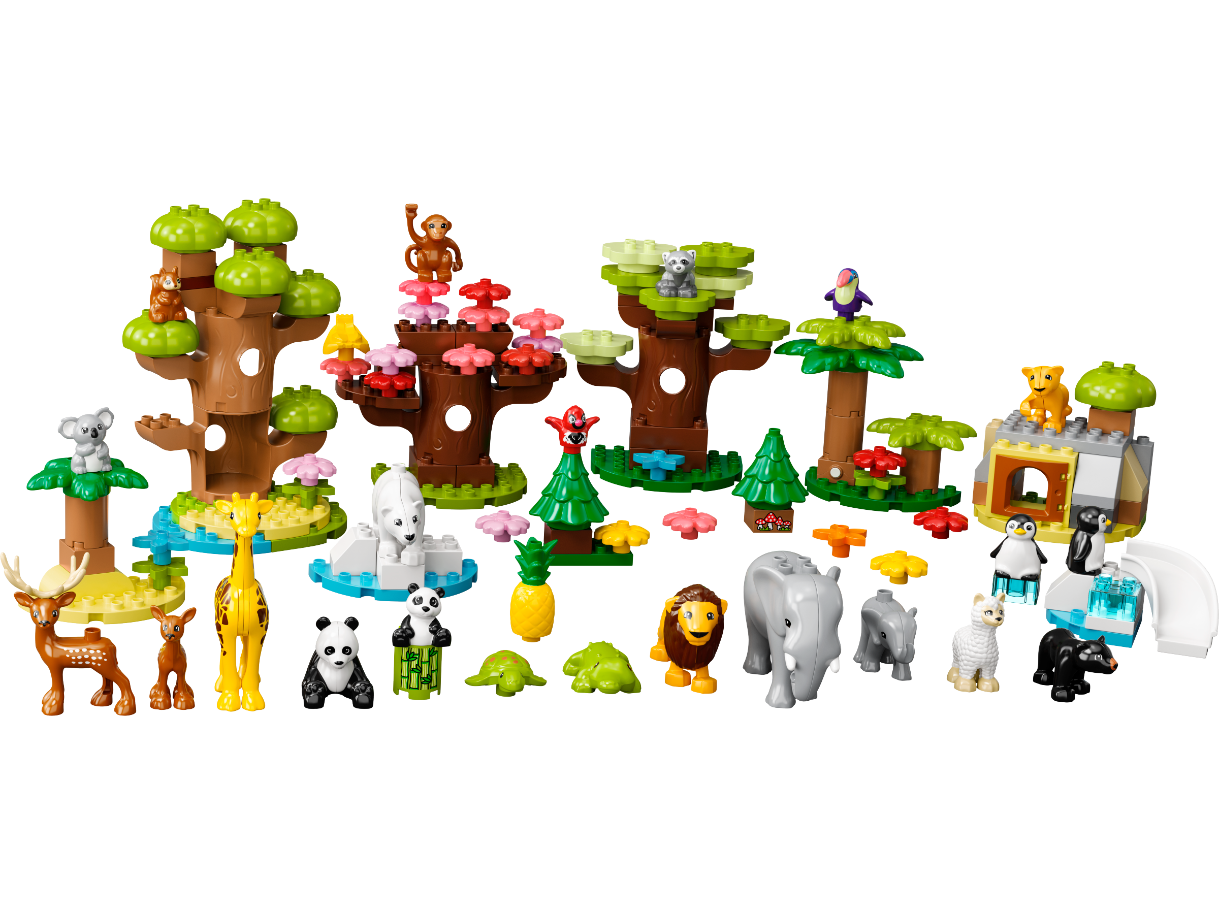 LEGO® 10975 DUPLO Animaux Sauvages du Monde, Jouet Éducatif dès 2 Ans, 22  Figurines de Lions, Daims, Alpaga, avec Tapis de Jeu - Cdiscount Jeux -  Jouets