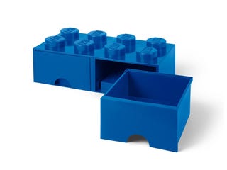 Brique bleue de rangement LEGO® à tiroir et à 8 tenons 5005399