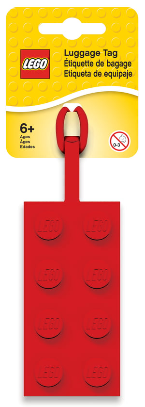 Étiquette de bagage rouge 2x4