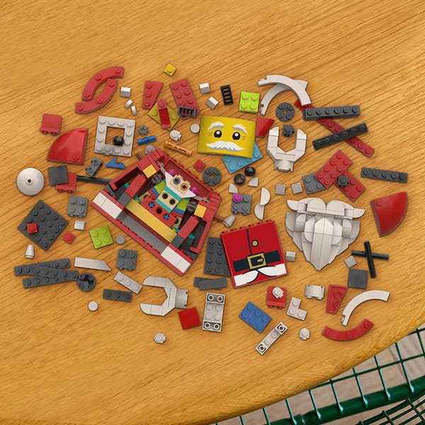 Grote minifiguur van de Kerstman