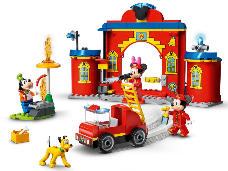 La caserne et le camion de pompiers de Mickey et ses amis