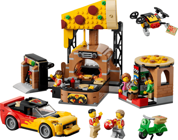 LEGO 60496 La pizzeria et ses véhicules de livraison