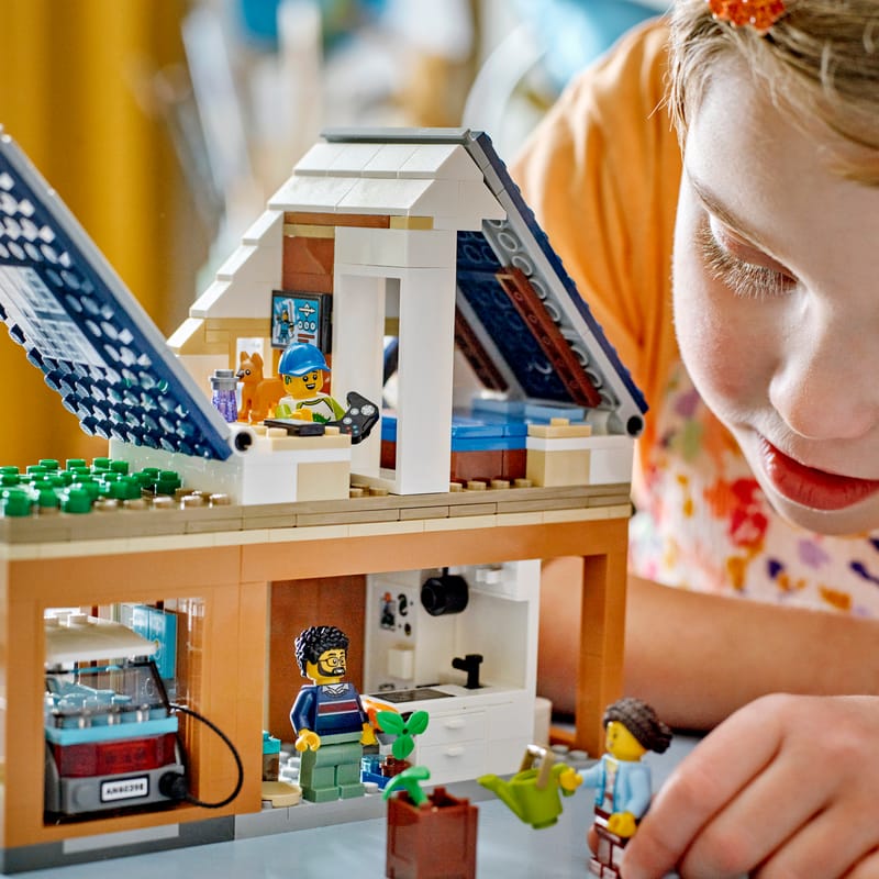 Family House and Electric Car