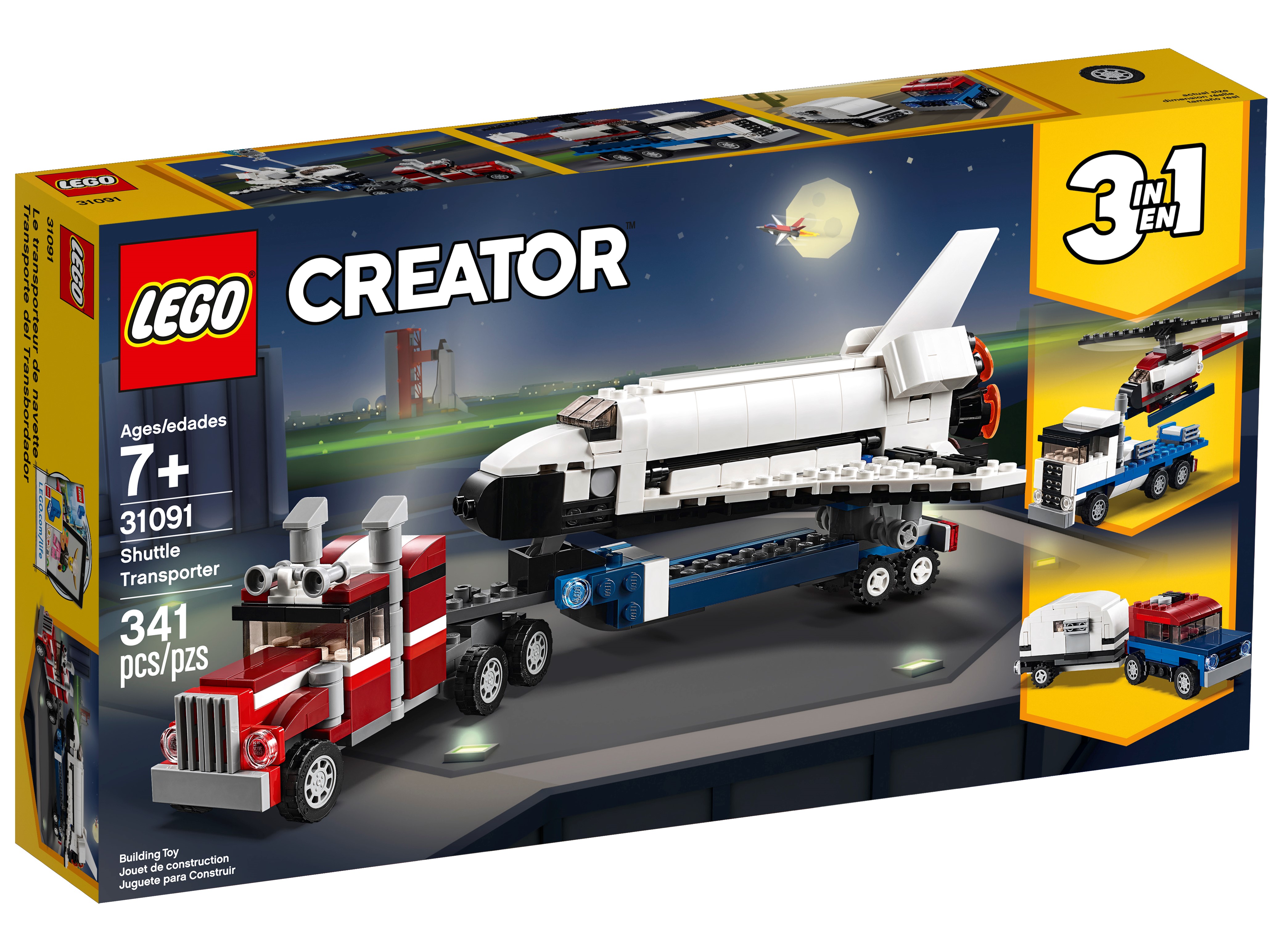 341 Pieces LEGO Creator 3in1 Shuttle Transporter 31091 Building Kit