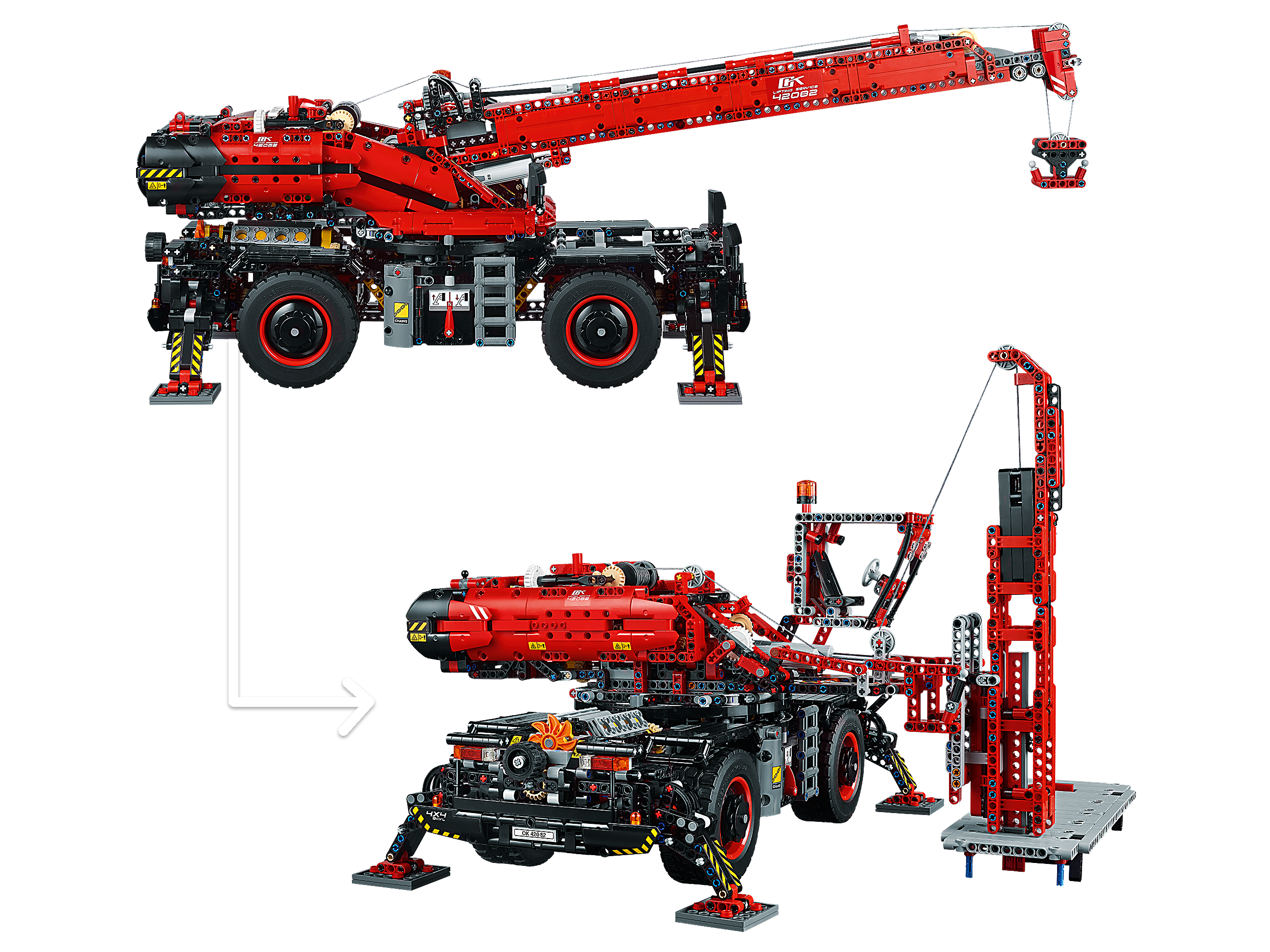 lego big red crane