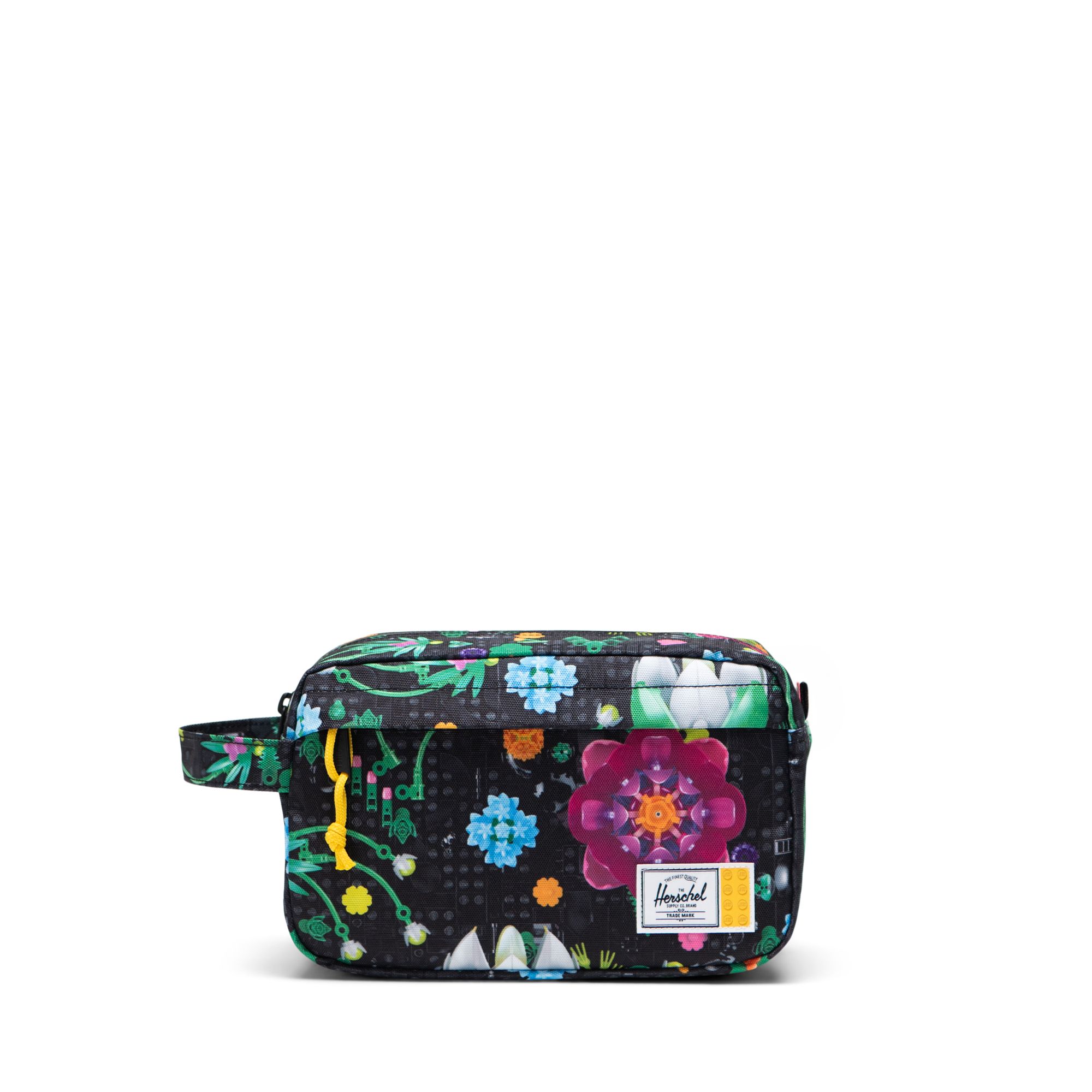 Herschel Chapter toilettas - vrolijke bloemen - zwart
