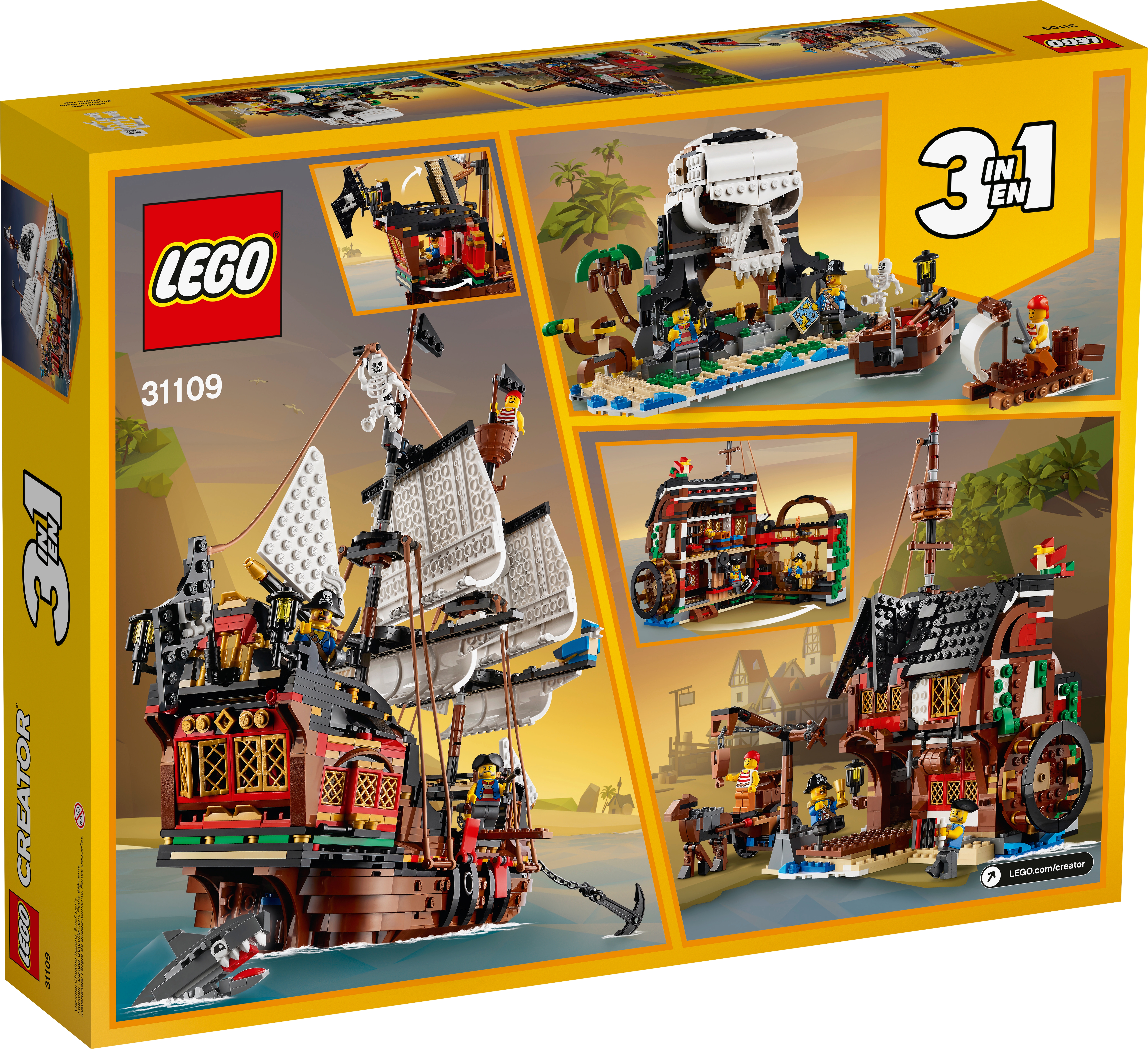 Makes a Great Gift for Children who like Creative Play and Adventures New 2020 LEGO Creator 3in1 Pirate Ship 31109 Building Playset for Kids who Love Pirates and Model Ships 1,260 Pieces 
