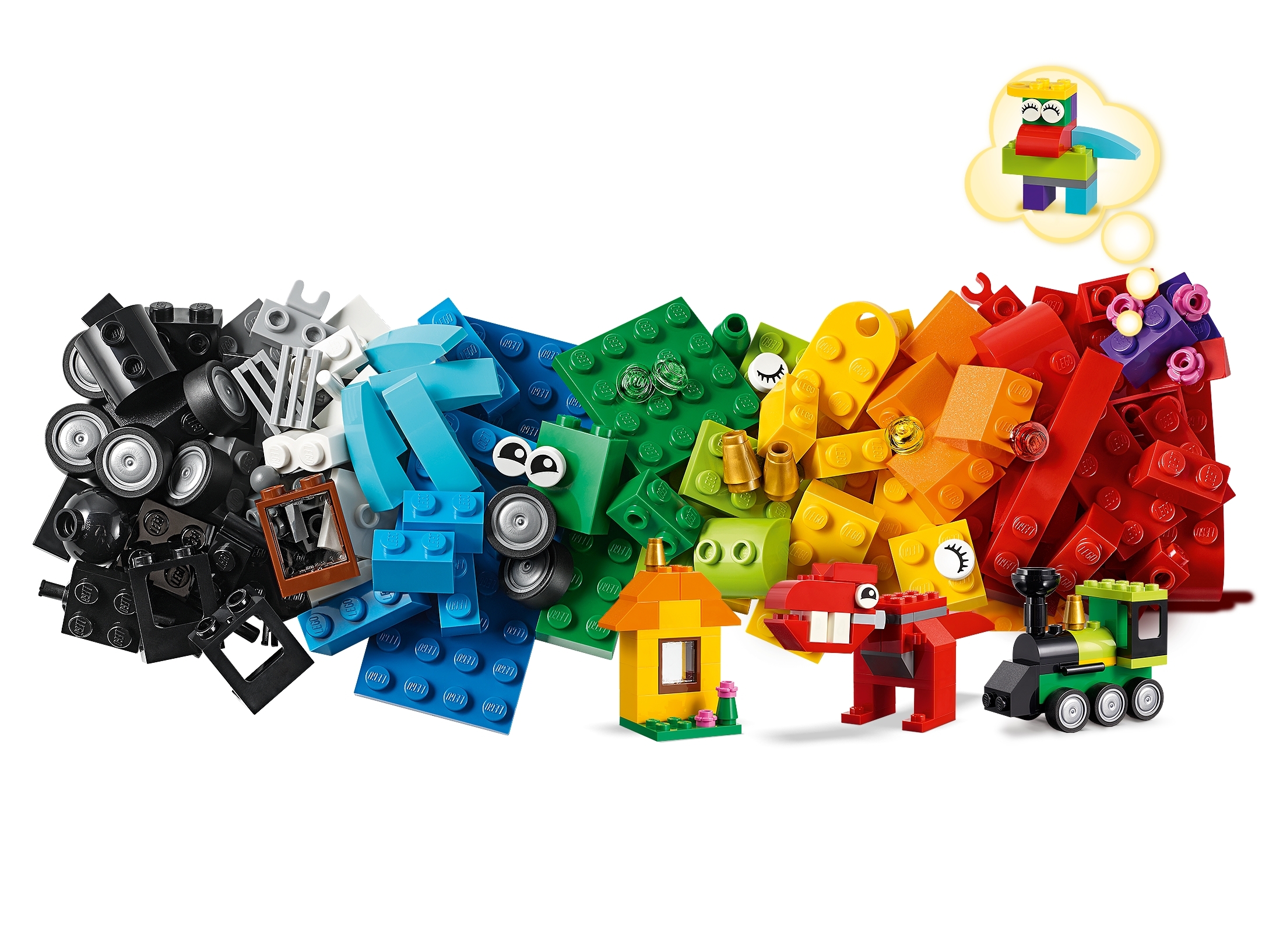 Play Platoon 1100 Piece Building Bricks Play Set, 10 Classic Colors Bricks,  Includes Wheels, Tires, Axles, Windows & Door Pieces- Compatible with Lego