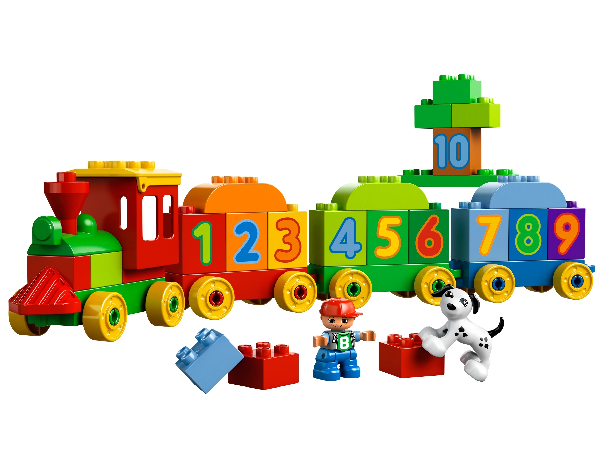 2 x Lego Duplo Anhänger rot Reifen gelb Auto Schiebe Zug Zahlenzug Zirkus Eisenbahn 10558 2652 2312 