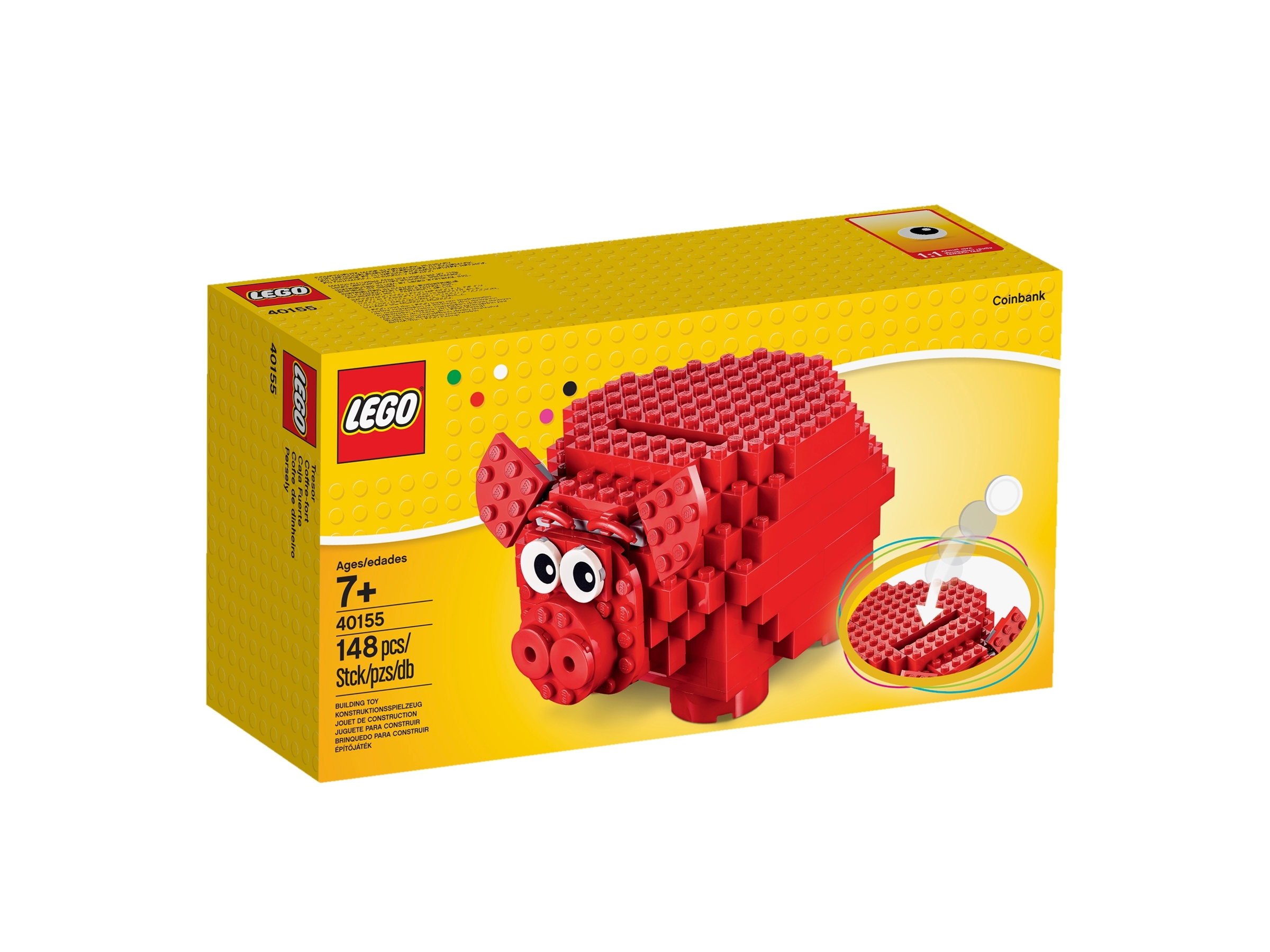 FREE SHIPPING Details about   NEW IN BOX LEGO 40155 Piggy Red Coin Bank 148pcs 