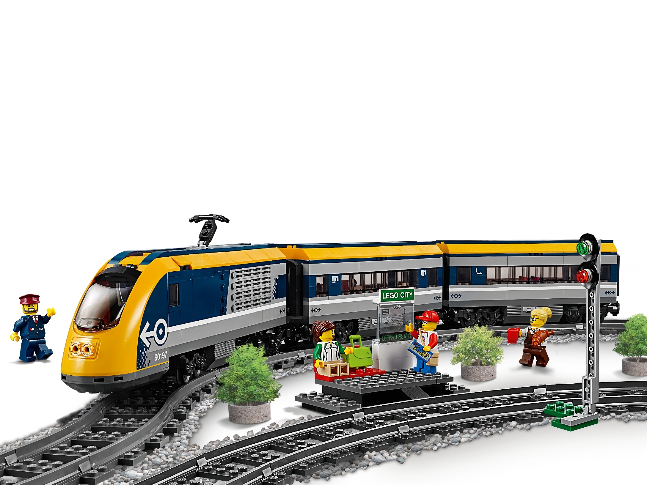 Lego 60197 City Eisenbahn Lok Zug Endwaggon Waggon ohne Powered Up mit 2 Dummys 