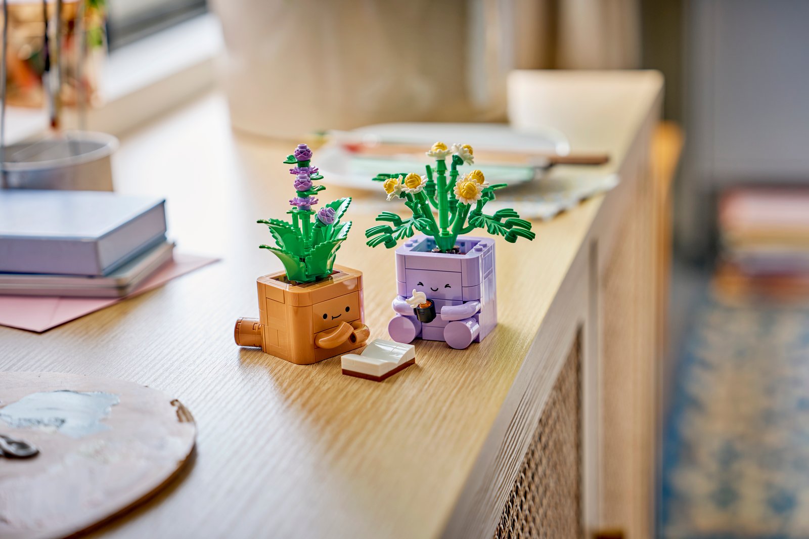 LEGO Botanicals 10371 Cosy Plants mint and chamomile plants styled in a real room setting